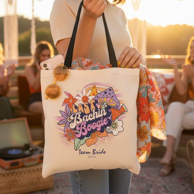 Tote Bag Équipe de mariée des années 70 Groovy ID929 (Créateur téléchargé)