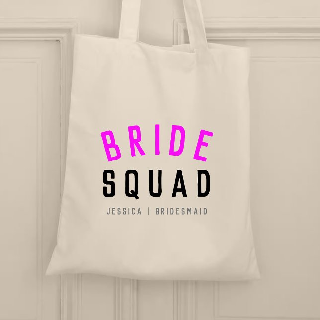Tote Bag Équipe de mariées | Bridesmaid Chaud Rose Bachelor (Créateur téléchargé)