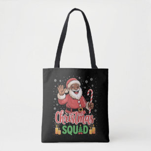 Tote Bag Équipe de Noël Santa Afro Man Noir Africain fier