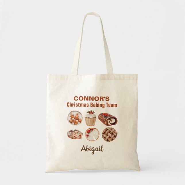 Tote Bag Équipe de pâtisserie de Noël personnalisée (Devant)