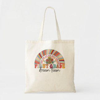 Tote Bag Équipe de rêve de première année Rainbow Teacher K