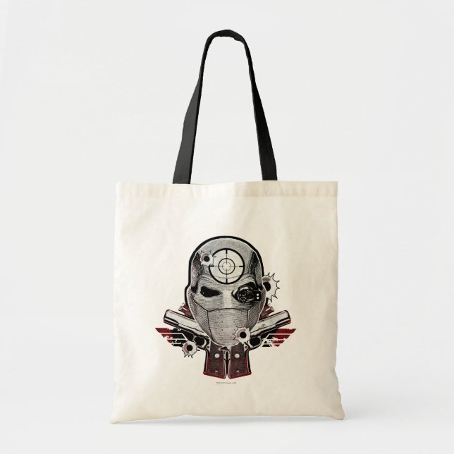 Tote Bag Équipe de suicide | Deshot Masque & Armes Tatouage (Devant)