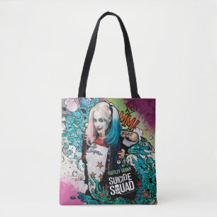 Tote Bag Équipe de suicide Harley Quinn Caractère Graffit