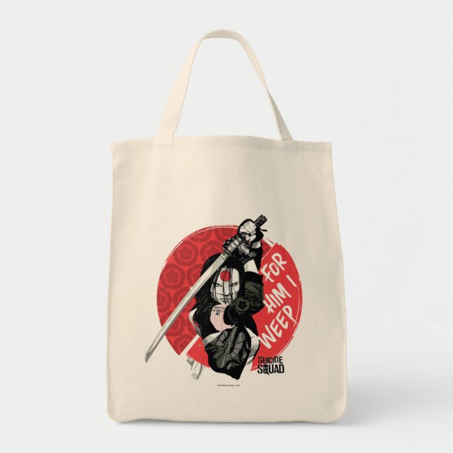 Tote Bag Équipe de suicide | Katana "Pour Lui, je pleure" (Devant)