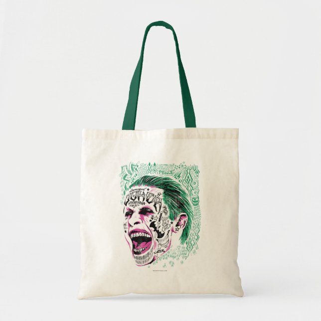 Tote Bag Équipe de suicide | Rire Joker Head Sketch (Devant)