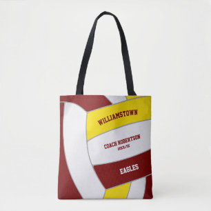 Tote Bag équipe d'or de maroon couleurs volleyball entraîne