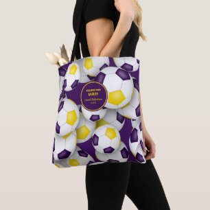 Tote Bag équipe d'or violet couleurs entraîneur de football