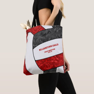 Tote Bag équipe noire rouge couleurs filles entraîneur de v
