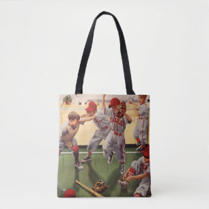 Tote Bag Équipe vintage De Baseball, Boys Roughhousing