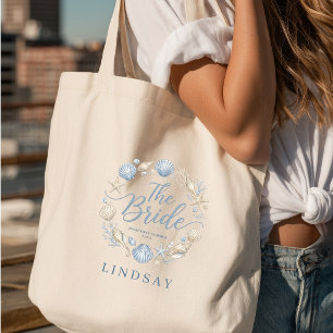Tote Bag Ère de la mariée ! Élégante mariée de plage Coquil