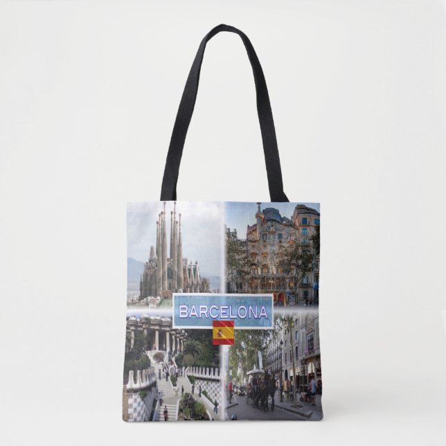 Tote Bag ES Barcelona - Sagrada Familia - Casa Batllo (Devant)