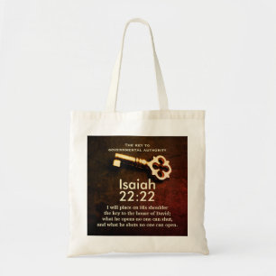 Tote Bag Ésaïe 22:22 Clé de la Maison de David Bible Verse