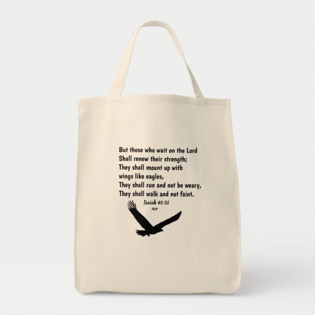 Tote Bag Ésaïe 40:31 Bible Verse Écriture (Devant)