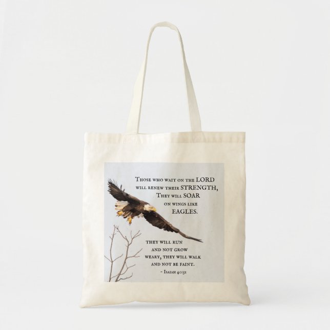 Tote Bag Ésaïe 40:31 Ceux qui attendent sur le Seigneur, la (Devant)