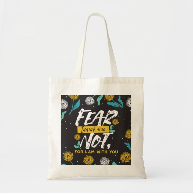 Tote Bag Esaïe 41:10 - Peur Pas Un Verset De Bible Inspirat (Devant)