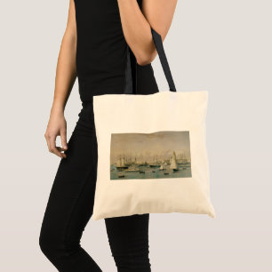 Tote Bag Escadre de yachts à Newport Harbour, Maritime Vint