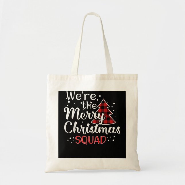 Tote Bag Escadron du matin de Noël Arbre de sapin de bison  (Devant)
