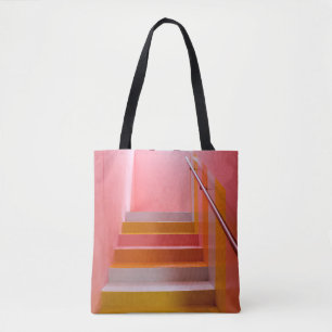 TOTE BAG ESCALIER BLANC ET BROWN EN BOIS