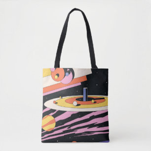 Tote Bag Espace psychédélique : formes géométriques les ann