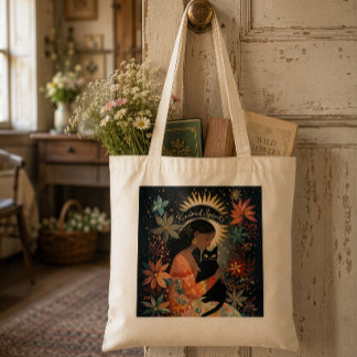 Tote Bag Esprits apparentés Chat Noir Automne Amitié