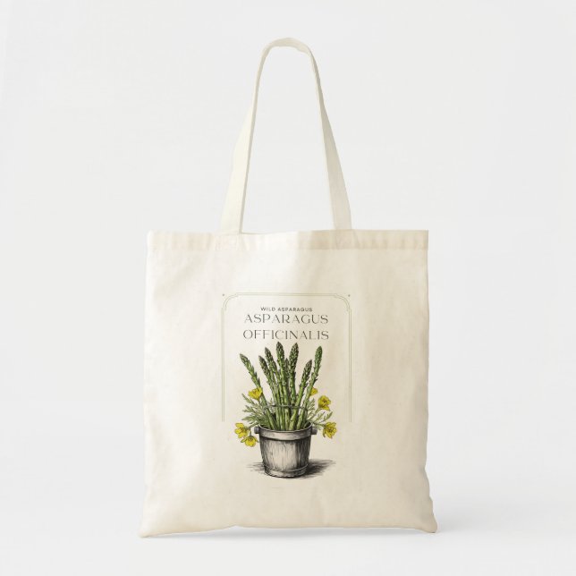 Tote Bag Esquisse d'Asperges sauvages : inspirée de la natu (Devant)