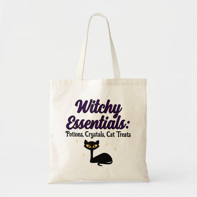 Tote Bag Essentiels de cuisine, Chat noir (Devant)