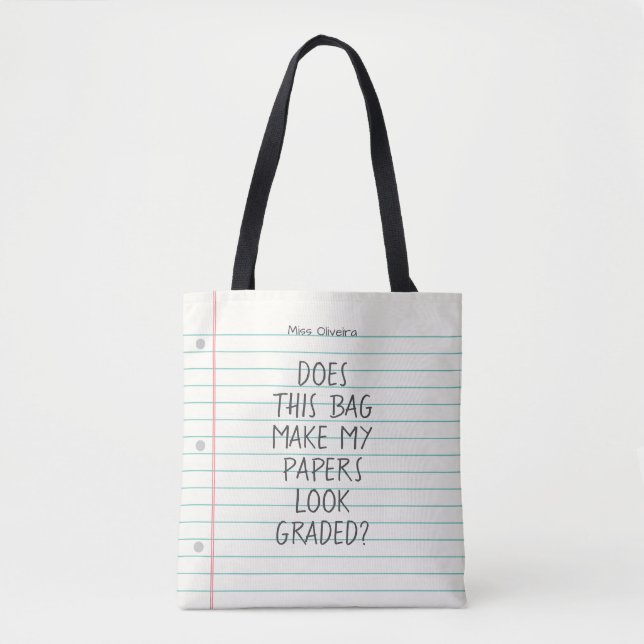 Tote Bag Est-ce que les documents ont l'air d'une école de  (Devant)