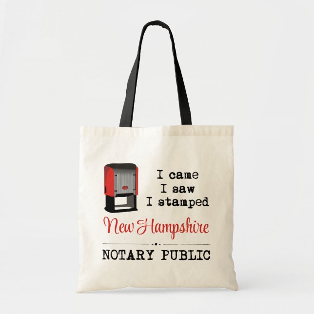 Tote Bag Est Venu Voir Stampé Notaire Public New Hampshire (Devant)