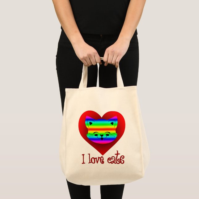 Tote Bag Estampa Animal - I Love Cats - Bolsa (Devant (produit))