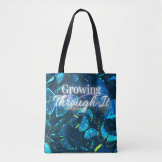 Tote Bag esthétique minimaliste fantaisiste papillon bleu c