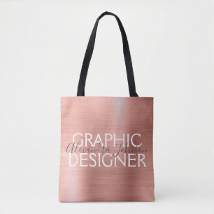 Tote Bag Et rose conception graphique balayée par or rose