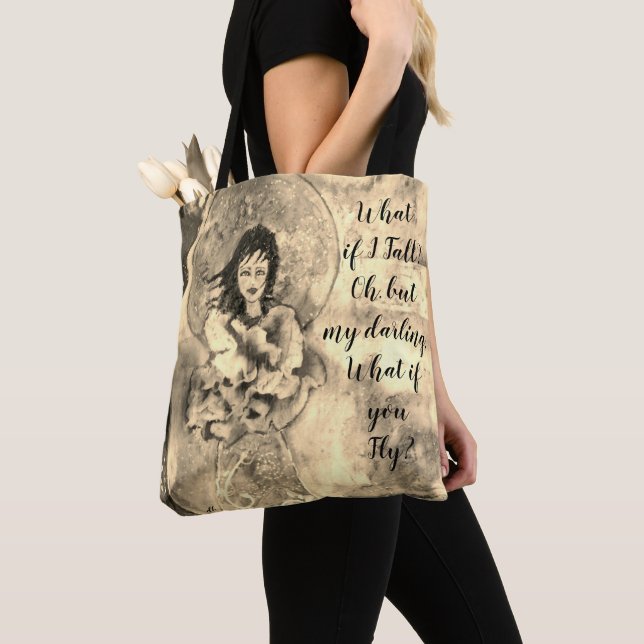 Tote Bag Et si je tombe ? OEuvre originale de Sepia (De près)