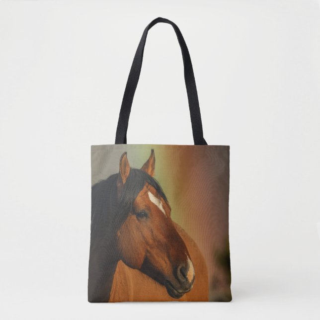 Tote Bag Étalon sauvage, Lumière dorée et Arc-en-ciel (Devant)