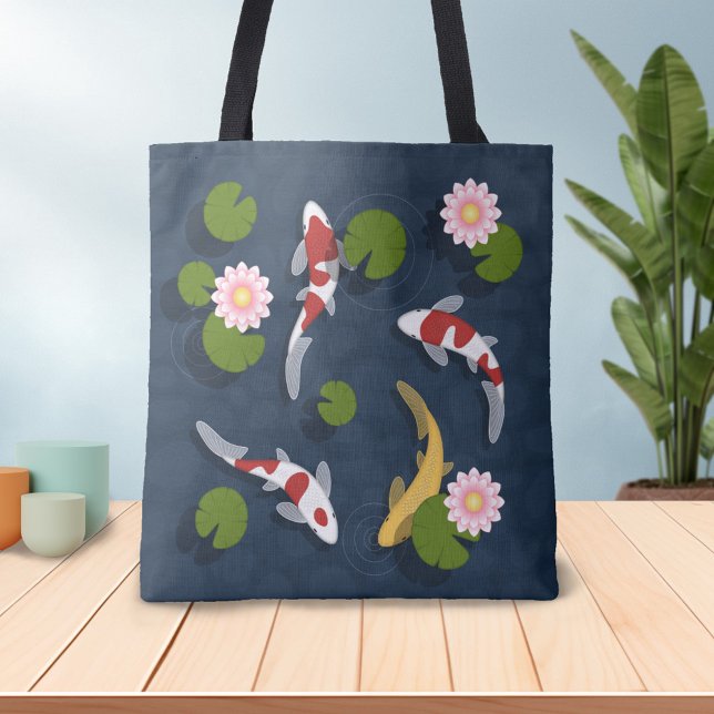 Tote Bag Étang japonais de poissons Koi (Créateur téléchargé)