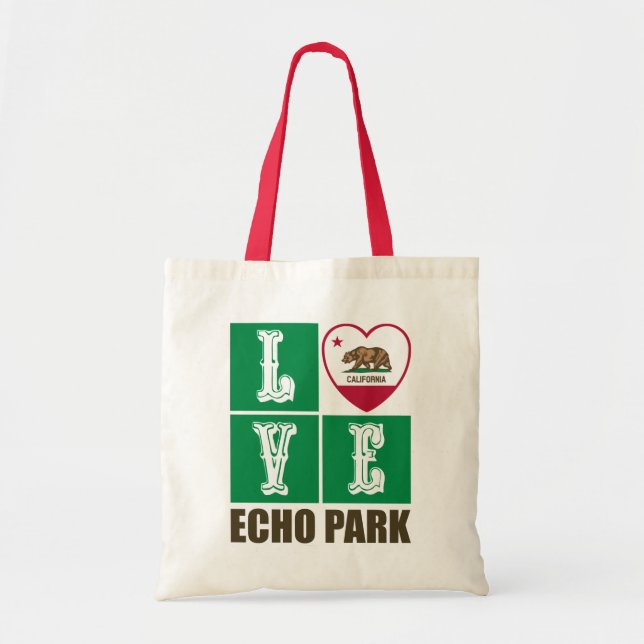 Tote Bag Etat de Californie Drapeau Heart Echo Park (Devant)