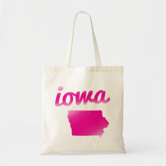 Tote Bag État de l'Iowa dans le rose