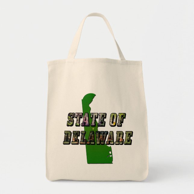 Tote Bag État du Delaware Image Texte et Plan Plan Plan (Devant)