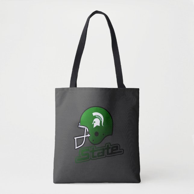 Tote Bag État du Michigan Vert Noir (Devant)