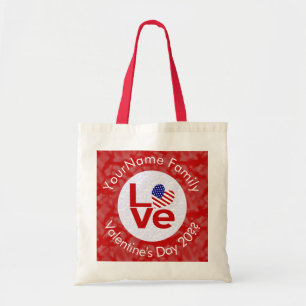 Tote Bag États-Unis d'Amérique Drapeau Rouge LOVE Personnal