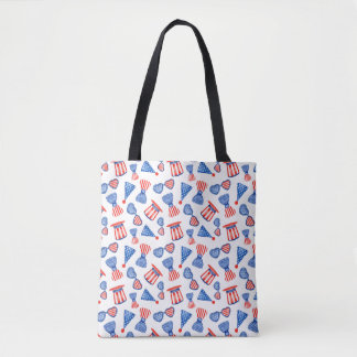 Tote Bag États-Unis patriotique étoiles, rayures et Bow Cra