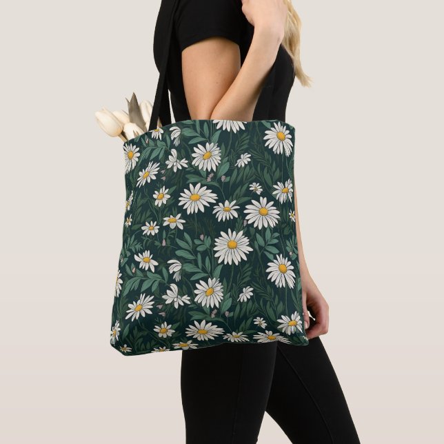 Tote Bag Été blanc pâté de marguerite (De près)