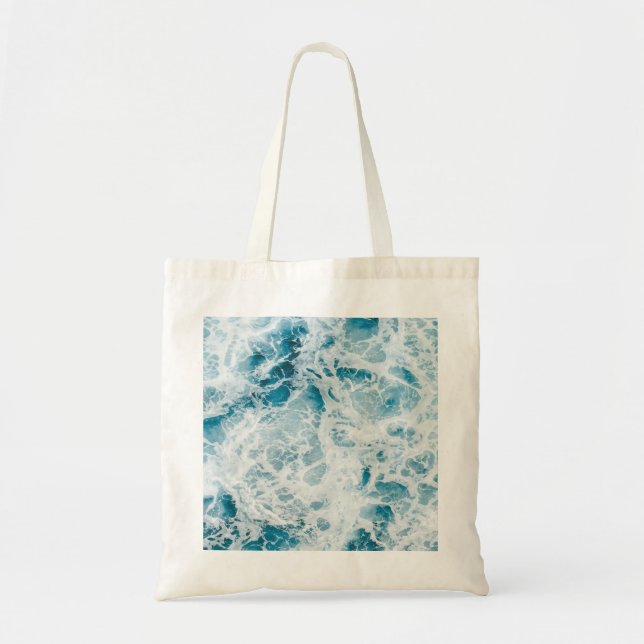 Tote Bag Été Bleu Océan Vague (Devant)