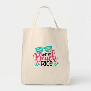 Tote Bag Été de repos drôle de conception de visage de