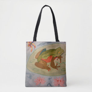 Tote Bag Été Étang de grenouilles