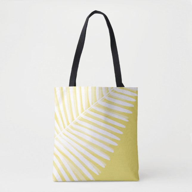 Tote Bag Été feuille tropicale monochromie (Devant)