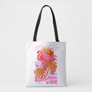 Tote Bag Été flamant rose 