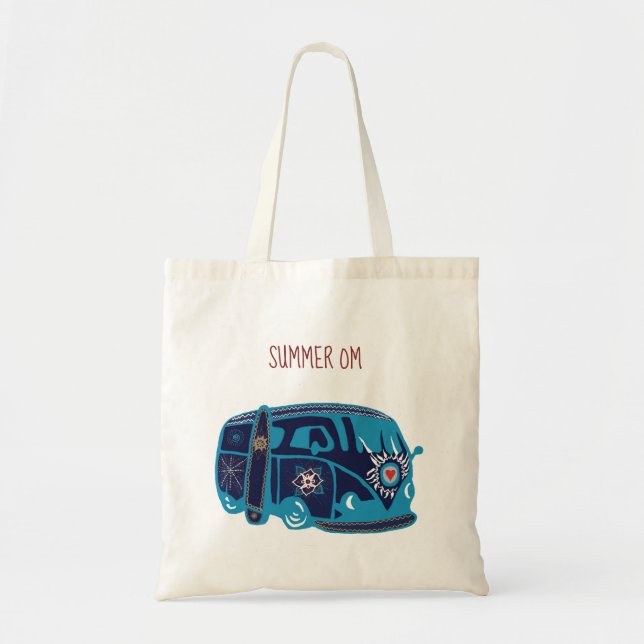 Tote Bag Été Om Hippie Van Budget Fourre-tout (Devant)