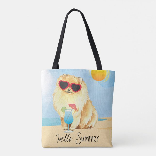 Tote Bag Été Pomeranian (Dos)