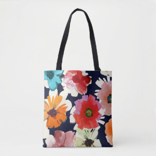 Tote Bag Été tropical Fleurs colorées Design