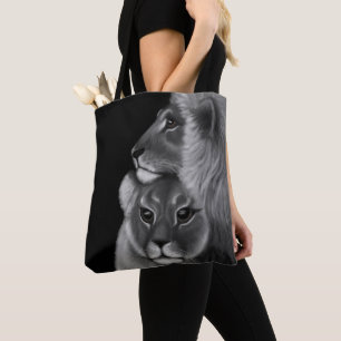 Tote Bag Éternel Bond : L'amour du lion dans les ombres